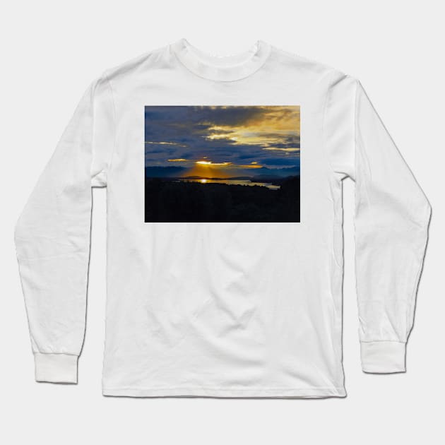 Sunset landscape photography lakeview Long Sleeve T-Shirt by marghe41